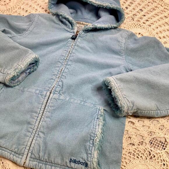Y2k billabong powder blue corduroy jacket coat SMALL - Picture 1 of 8